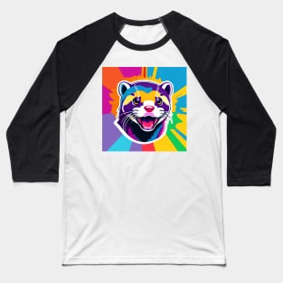 Modern Abstract Pop Art Style Laughing Otter Drawing Baseball T-Shirt